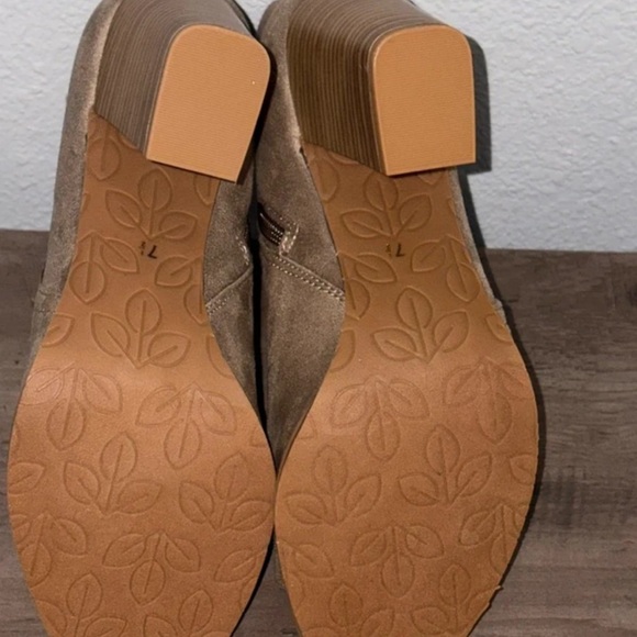 Melrose and Market Taupe Peep-Toe Block Heel Ankle Booties - Picture 5 of 5